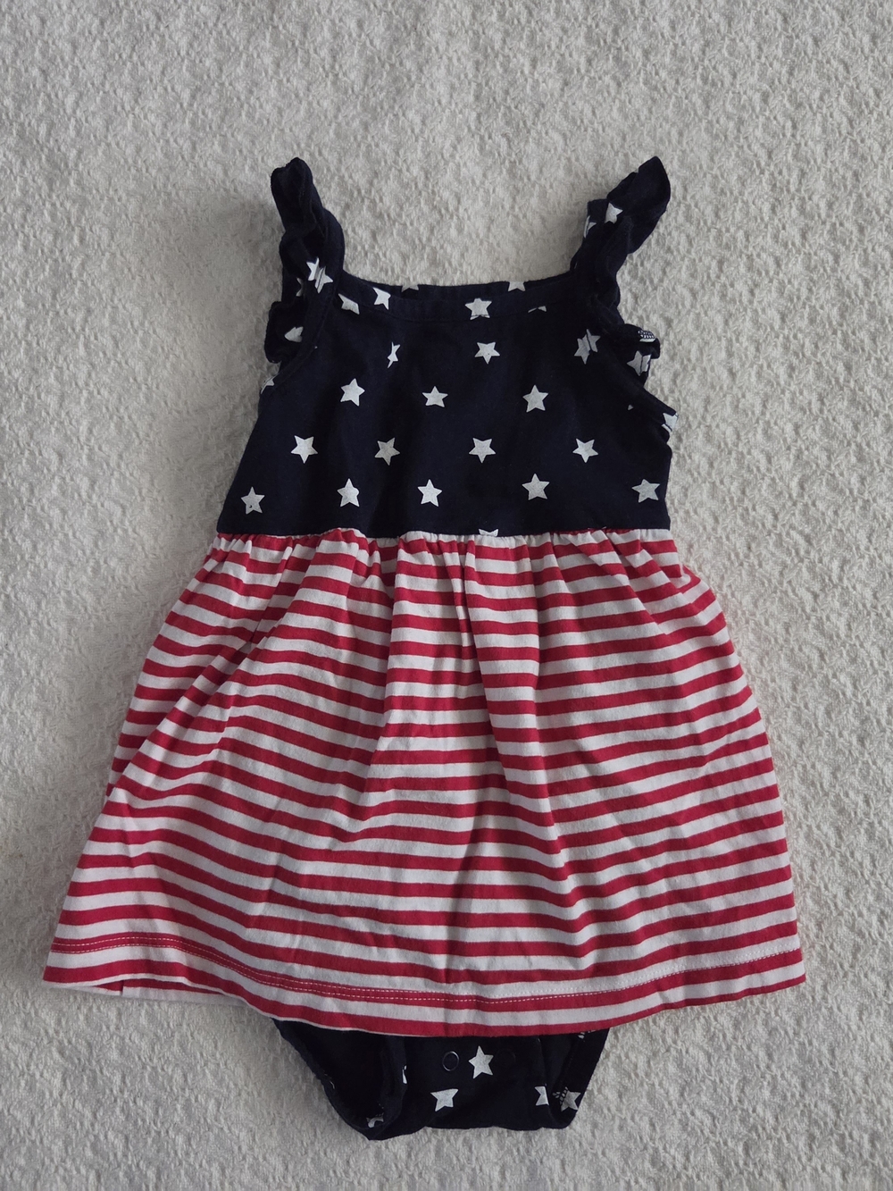 Carter's Toddler Girl Navy and White Star & Stripes Tank Dress Romper 18M
